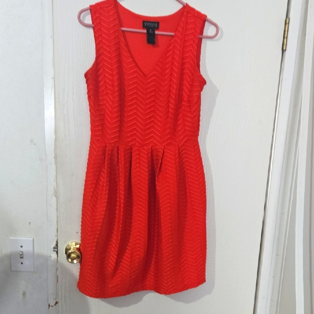 En Focus Size 8 Red Textured Dress